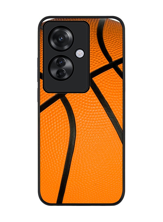 Stylizedd Rugged Black edge case for Oppo Reno11 F / Oppo F25 Pro 5G, Slim fit Soft Case Flexible Rubber Edges Anti Drop TPU Gel Thin Cover -  Basketball - Image 1