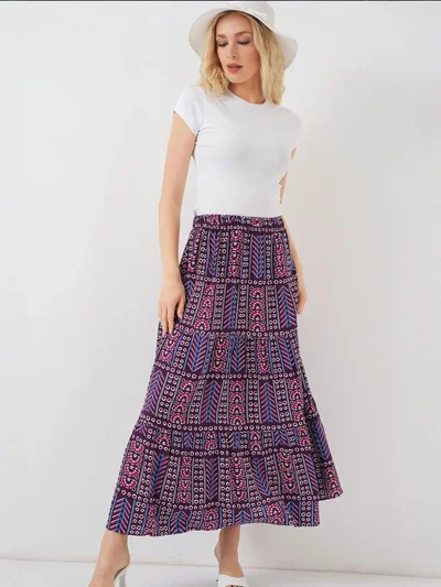 BIG DART BDART Maxi Skirt with Patterned Design