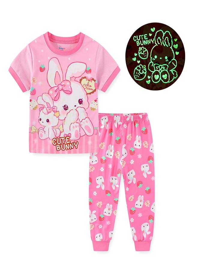 babyqlo Sweet Bunny and Berry Fun Pajama Set - Image 2