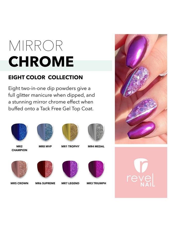 Revel Nail - Dip Powder Chrome Glitter Dip Powder For Nails Chip Resistant Dip Nail Powder With Vitamin E And Calcium Diy Manicure 8Pack - Image 1