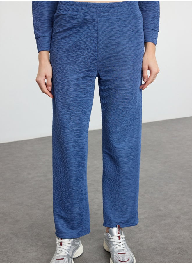 trendyol - Indigo Relaxed Cut Knit Shirt and TrousersTop-Bottom Set TWOAW25AU00114 - Image 1