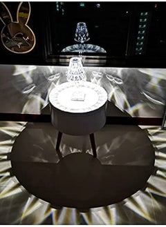 AWD Luxury Crystal Touch Table Lamp - Diamond Cut Design, Dimmable 3-Color LED Rechargeable Night Light with Touch Control, Portable Decorative Lamp for Bedroom, Living Room, and Ambient Lighting  - Image 2