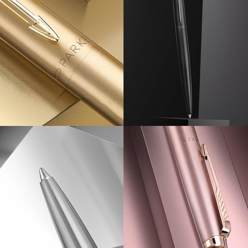 Parker Jotter XL Ballpoint Pen Monochrome Matte Gold Medium Point Blue Ink Gift Box - Image 4