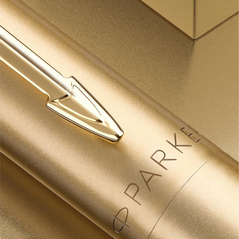 Parker Jotter XL Ballpoint Pen Monochrome Matte Gold Medium Point Blue Ink Gift Box - Image 2