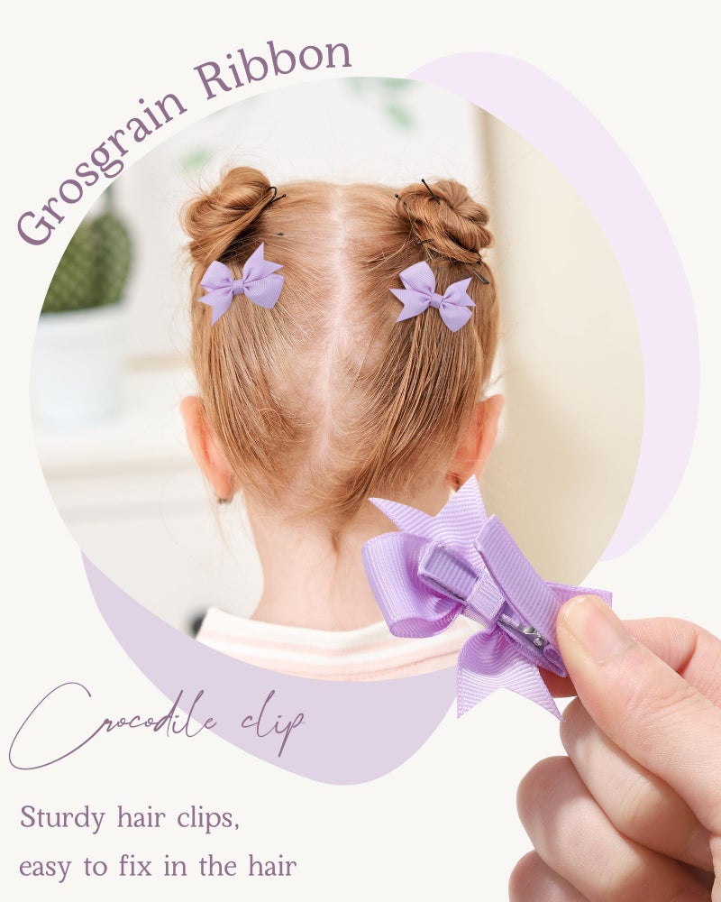 doboi 40PCS 2'' Baby Hair Bows Clips Fully Lined Grosgrain Boutique Solid Ribbon Mini Bows for Girls Teens Infants Kids Toddlers Newborn - Image 3