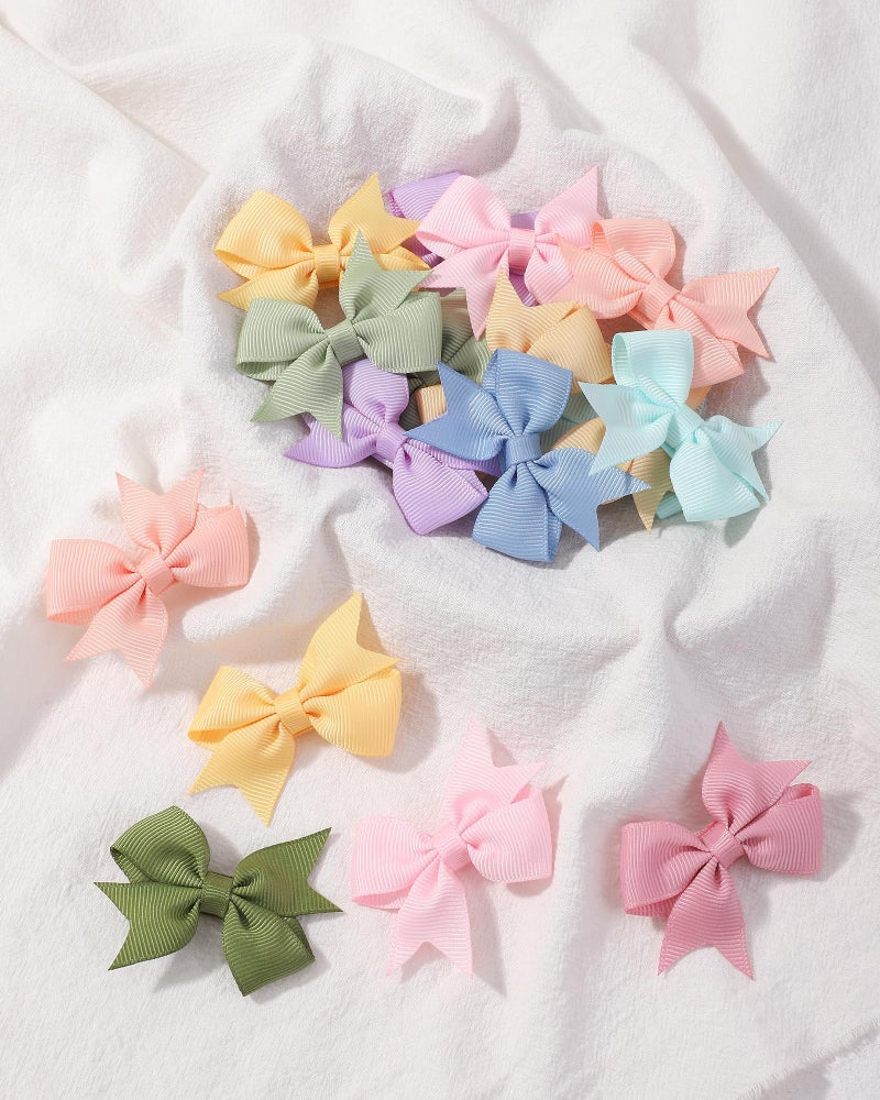 doboi 40PCS 2'' Baby Hair Bows Clips Fully Lined Grosgrain Boutique Solid Ribbon Mini Bows for Girls Teens Infants Kids Toddlers Newborn - Image 4