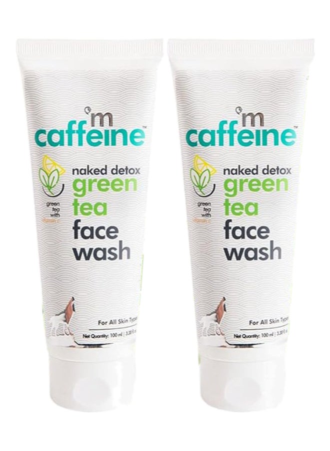 MCaffeine Naked Detox Green Tea Face Wash Pack Of 2 Dirt Removal Vitamin C 100 Ml  - Image 1