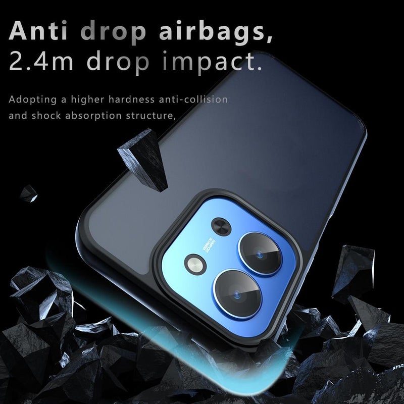 إيروريكس جراب هاتف هجين من البولي يوريثان الحراري لهاتف Redmi 15C 5G/4G EU مقاس 173 مم / Poco C85 5G Armor Big Pore PC (شفاف) - Image 4