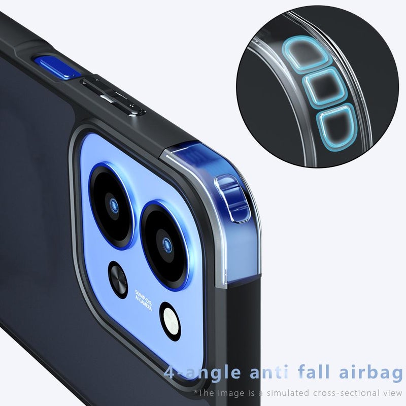 إيروريكس جراب هاتف هجين من البولي يوريثان الحراري لهاتف Redmi 15C 5G/4G EU مقاس 173 مم / Poco C85 5G Armor Big Pore PC (شفاف) - Image 5