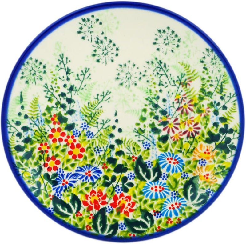 Polmedia Polish Pottery طبق حلوى بولندي أصلي من الفخار بتصميم نيو لايف يدوي الصنع في بولسوافيا بولندا مع شهادة الأصالة - Image 1