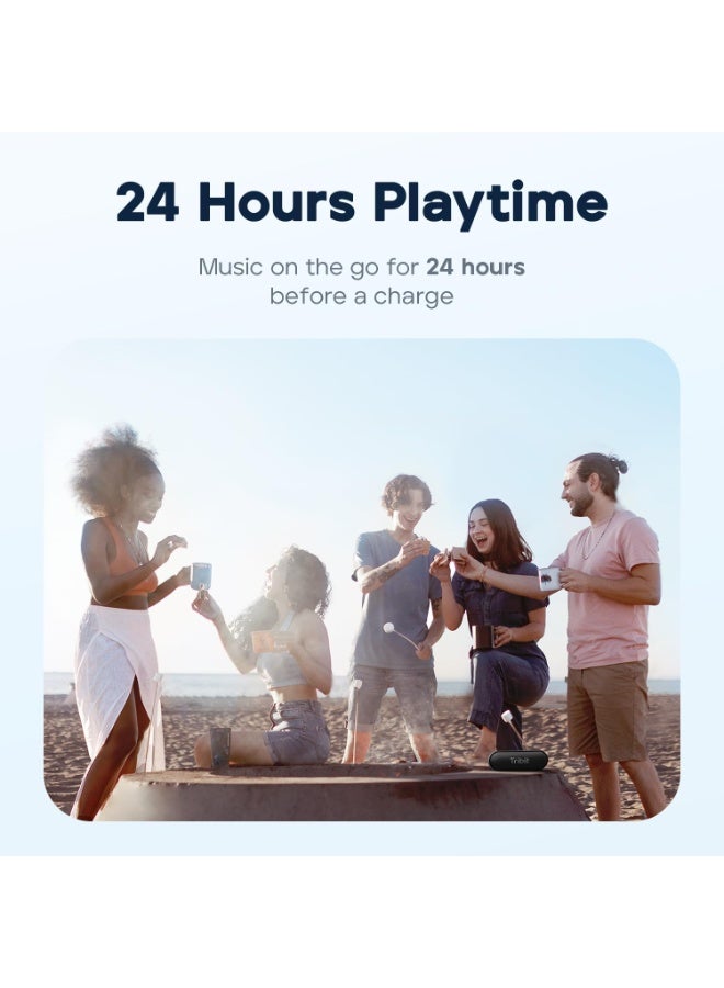 تريبيت مكبر صوت بلوتوث محمول Tribit XSound Go – قوة 16 واط مع تقنية XBass، بطارية تدوم 24 ساعة، مقاوم للماء IPX7، بلوتوث 5.3، مثالي للرحلات والشاطئ والاستحمام (أسود) - Image 3