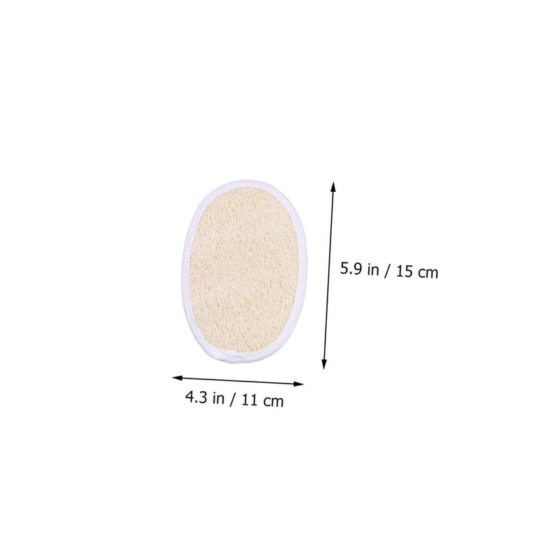 Natural Loofah Bath Brush Set 4pcs 2 Cylindrical 2 Flat Exfoliating Scrubbers For Gentle Skin Renewal - Image 3