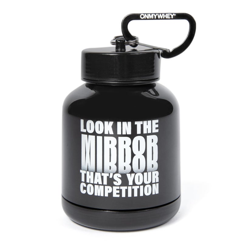 ONMYWHEY ملعقة مزدوجة 180cc بروتين ومفتاح سلسلة مكملات قمع انظر في المرآة