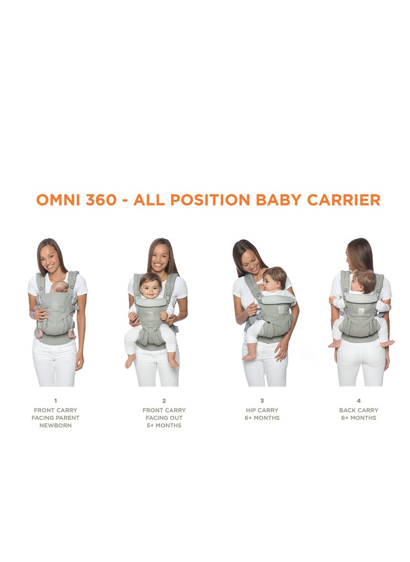 SYOSI - 360 All Position Baby Carrier with Lumbar Support and Cool Air Mesh, Adjustable Hook and Loop, Classic Weave, Soft Fabric, Newborn to Toddler (7-45 lb), Grey - Image 1