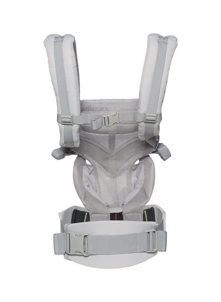 SYOSI - 360 All Position Baby Carrier with Lumbar Support and Cool Air Mesh, Adjustable Hook and Loop, Classic Weave, Soft Fabric, Newborn to Toddler (7-45 lb), Grey - Image 1