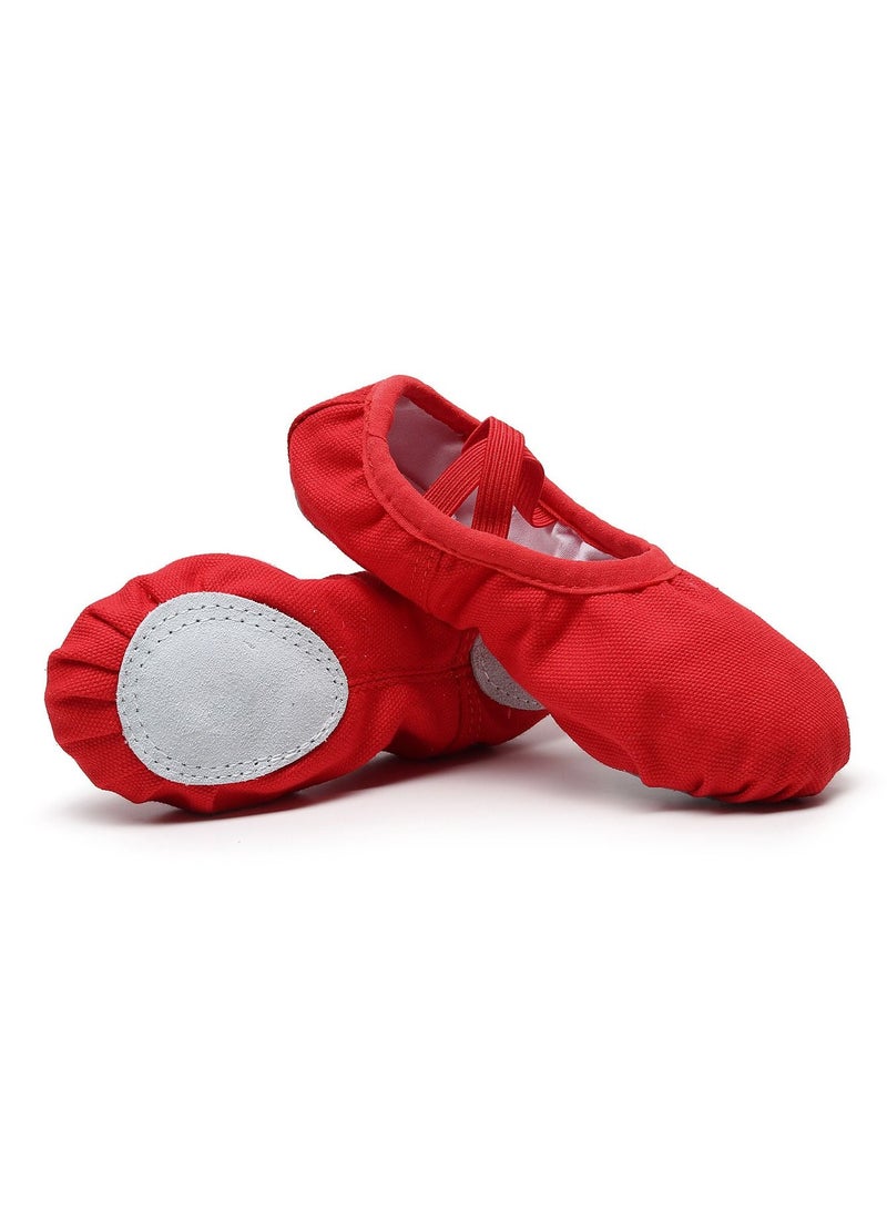 Loquat Red Soft Bottom Dancing Yoga Ballet Shoes Elastic Mouth Lace-free Shoes for Women Girls  - Image 2