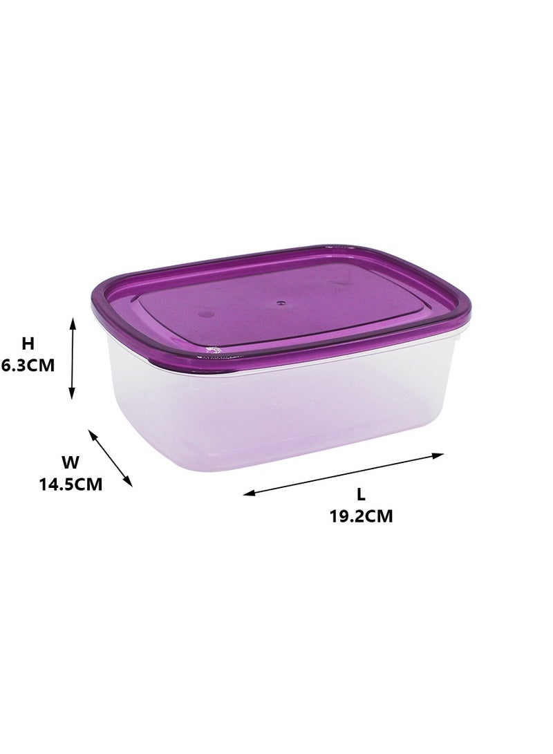 APPOLLO HOUSEWARE 3-Piece Crisper Food Container Set Medium Purple 19 x 10.5 x 14.5cm - Image 2