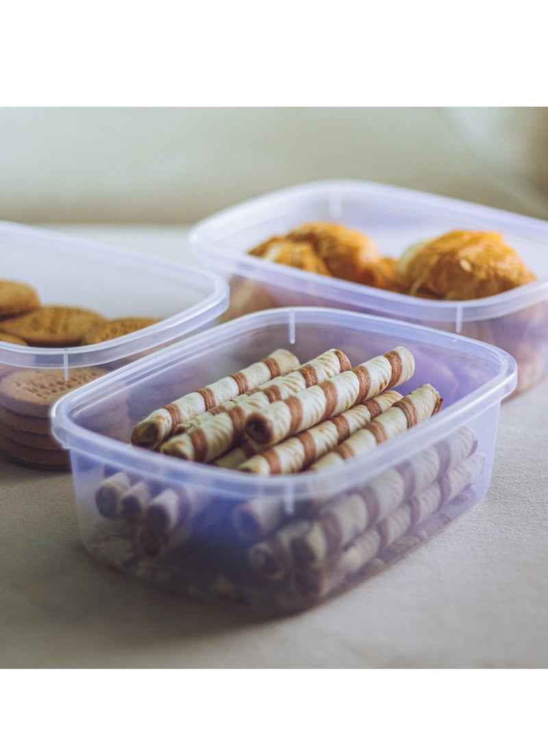 APPOLLO HOUSEWARE 3-Piece Crisper Food Container Set Medium Purple 19 x 10.5 x 14.5cm - Image 3