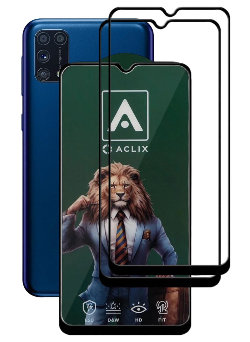 ACLIX 2 Pieces Antistatic ESD Dustproof Premium Quality High Definition Tempered Glass Screen Protector Designed For Samsung Galaxy M31 - Image 1