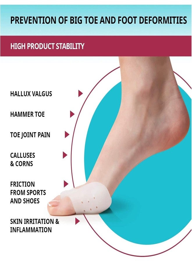 ليفي مصحح إبهام القدم الأروح من ليفي، وغطاء لتخفيف ألم إبهام القدم الأروح مع وسادات جل، جبيرة واقية، مصحح إبهام القدم الأروح، واقي إبهام القدم الأروح، يوقف ألم إبهام القدم الأروح - لون أبيض - Image 2