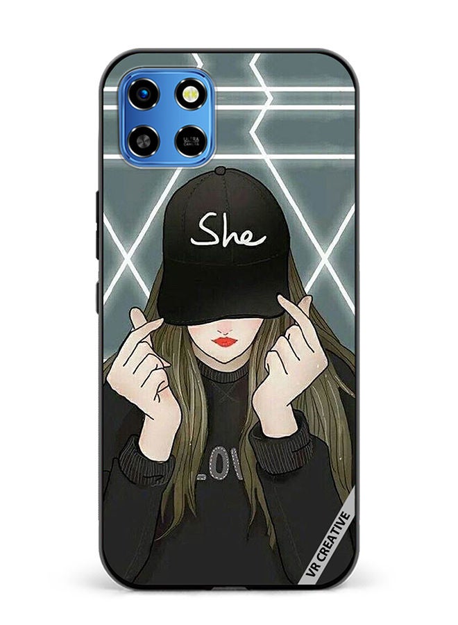 VR CREATIVE Protective Case Cover For Infinix Smart 6 HD She On Cap Design Multicolour - Image 1