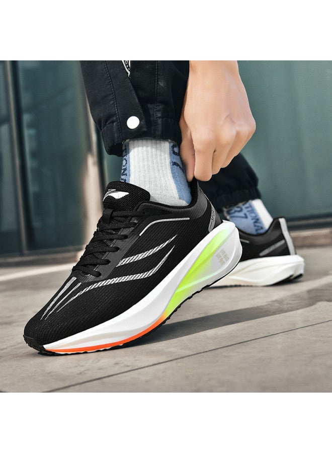 Running Shoes Men's And Women's Sports Shoes New 5 Flying Electric Breathable Same Style Youth Anti-slip Carbon Plate