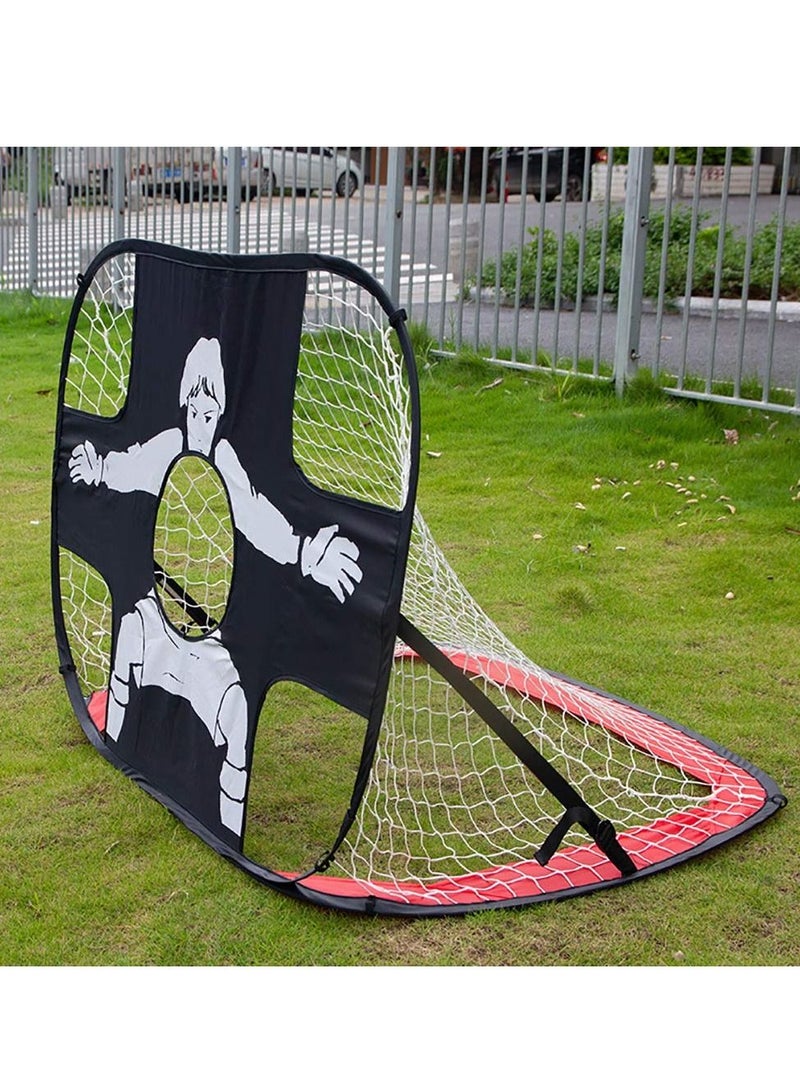 2 in 1 Soocer Goal for Kids Pop Up Kids Soccer Net Soccer Target with Carry Bag Perfect for Backyard Indoor Outdoor Sports and Practice