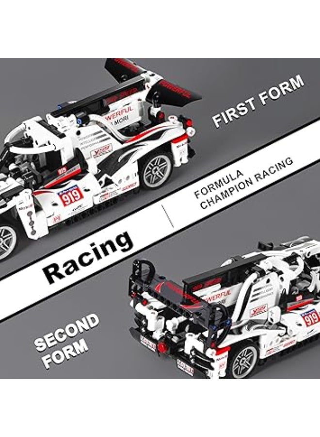 Race Car Building Set, 588 Pieces, White, Ages 6+ - Image 4