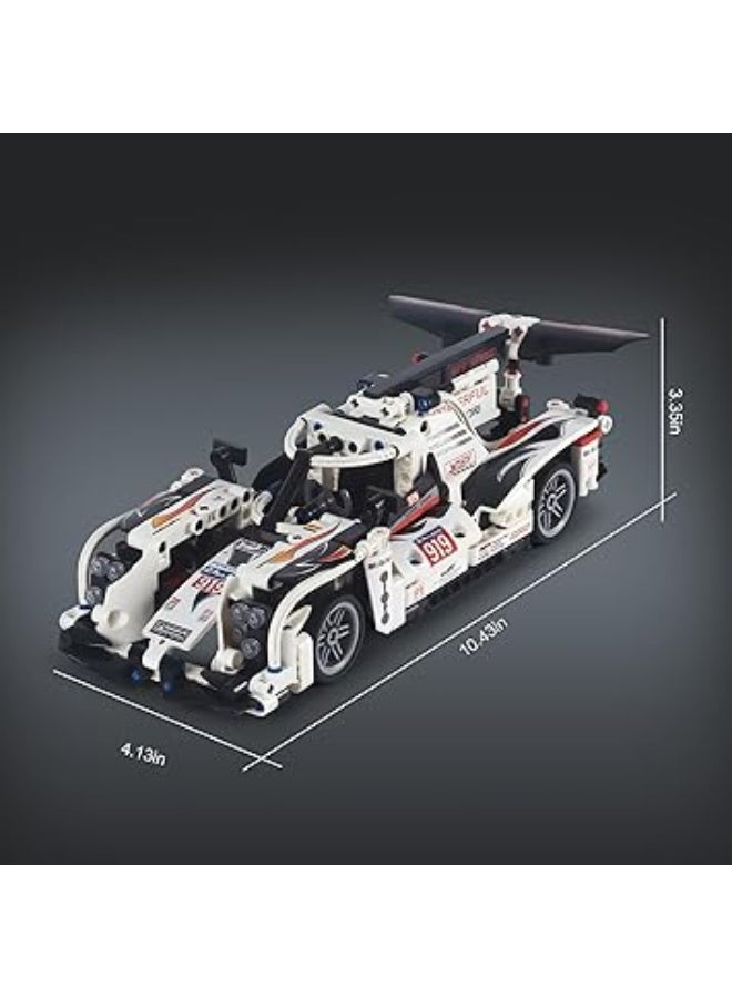 Race Car Building Set, 588 Pieces, White, Ages 6+ - Image 2
