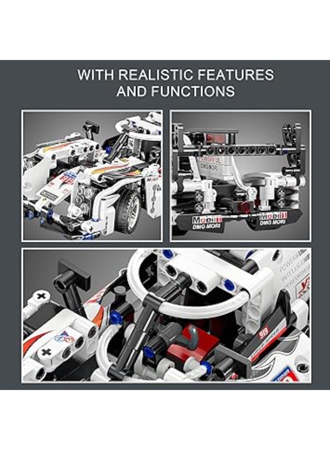 Race Car Building Set, 588 Pieces, White, Ages 6+ - Image 5