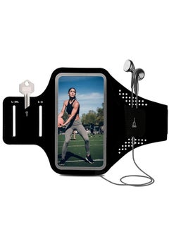 Generic Running Phone Holder Sporting Cell Phone Armband for iPhone 15/14 Pro/ 14 Pro Max All Models up to 6.5" Phone Strap with Key pouch and Headphone slots Running Armband for Jogging Cycling Hiking  - Image 1