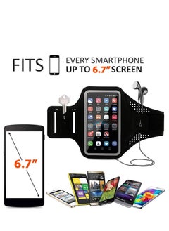 Generic Running Phone Holder Sporting Cell Phone Armband for iPhone 15/14 Pro/ 14 Pro Max All Models up to 6.5" Phone Strap with Key pouch and Headphone slots Running Armband for Jogging Cycling Hiking  - Image 5