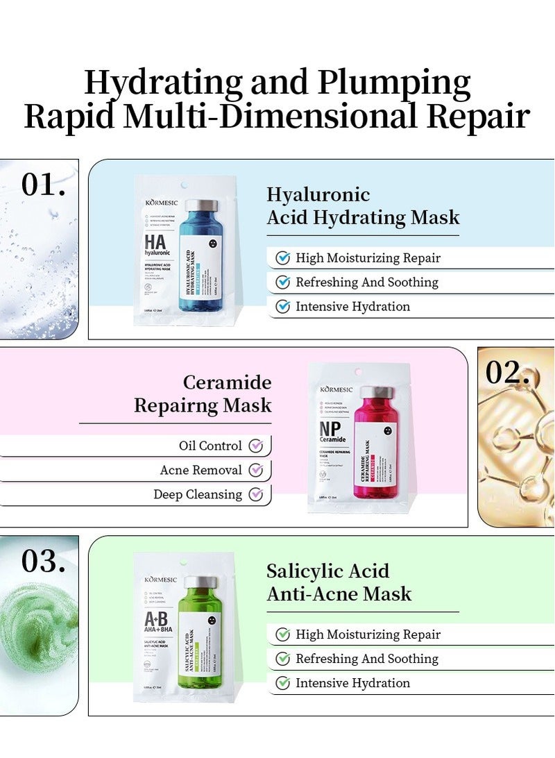 Kormesic 5pcs حمض الهيالورونيك قناع الوجه 25ml - Image 2