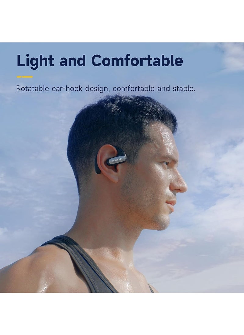 OpenRock - Pro Open-Ear Air Conduction Headphones, Bluetooth 5.2 Wireless Earbuds, 46 Hrs Playtime with Charging Case, Extra Deep Bass, IPX5 Waterproof, Sports Earphones for Running, Driving, Workout - Image 1