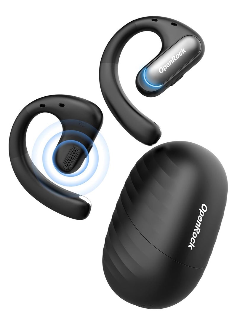 OpenRock - Pro Open-Ear Air Conduction Headphones, Bluetooth 5.2 Wireless Earbuds, 46 Hrs Playtime with Charging Case, Extra Deep Bass, IPX5 Waterproof, Sports Earphones for Running, Driving, Workout - Image 1