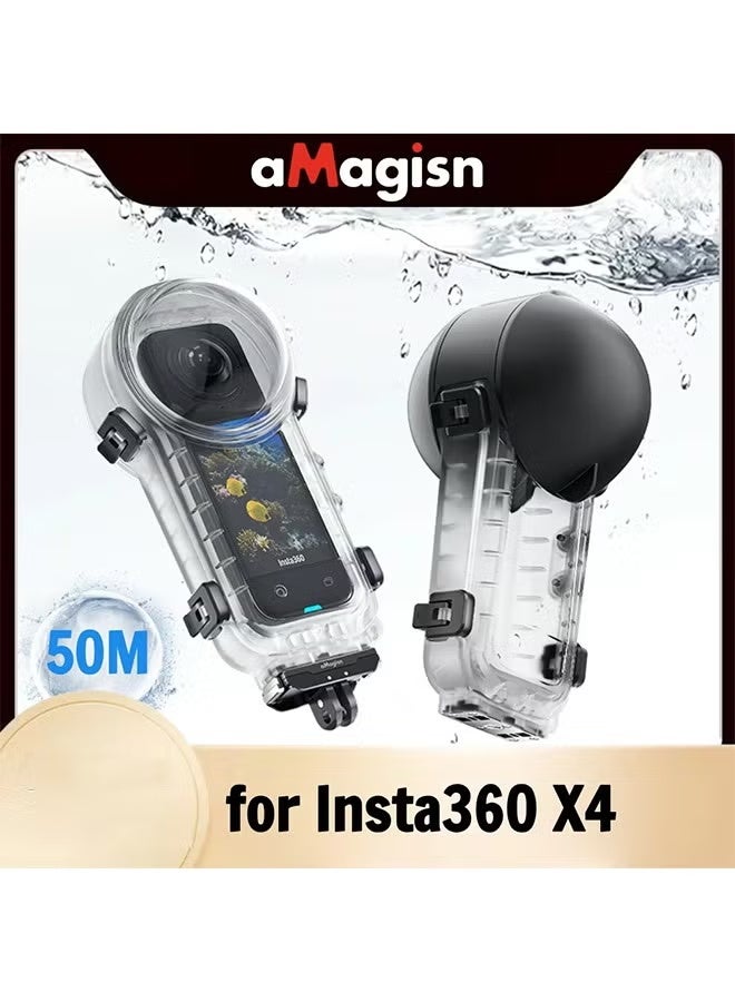 aMagisn Invisible Dive Case for Insta360 X4,Waterproof 164ft/50m Diving Housing Cover Protective Shell Insta 360 X4 Accessories - Image 1