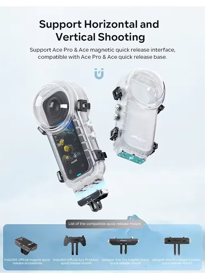 aMagisn Invisible Dive Case for Insta360 X4,Waterproof 164ft/50m Diving Housing Cover Protective Shell Insta 360 X4 Accessories - Image 5