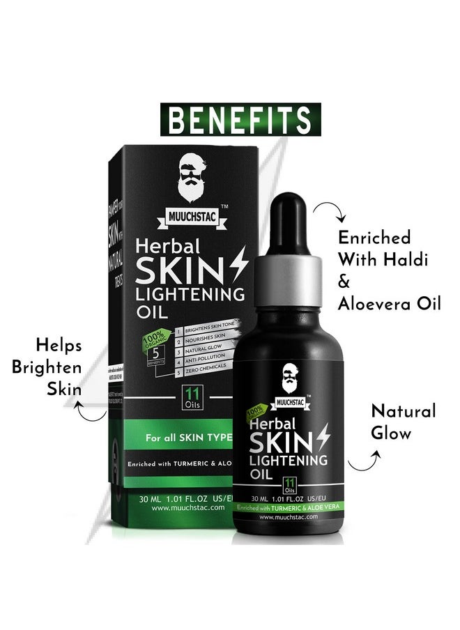 MUUCHSTAC - Herbal Skin Lightening Face Oil For Men | Bright & Even Skin Tone, Deeply Hydrates & Nourishes Skin, Promotes Healthy Skin Glow | 30 Ml - Image 1