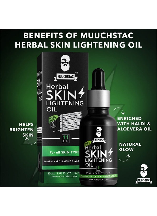MUUCHSTAC - Herbal Skin Lightening Face Oil For Men | Bright & Even Skin Tone, Deeply Hydrates & Nourishes Skin, Promotes Healthy Skin Glow | 30 Ml - Image 1