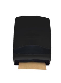 Generic C-Fold Tissue Dispenser | Interfolded Dispensing Mechanism | Durable Plastic Construction | See-Through Transparent Panel | Wall-Mountable | Suitable For Homes, Offices, Hotels, & More | Black 