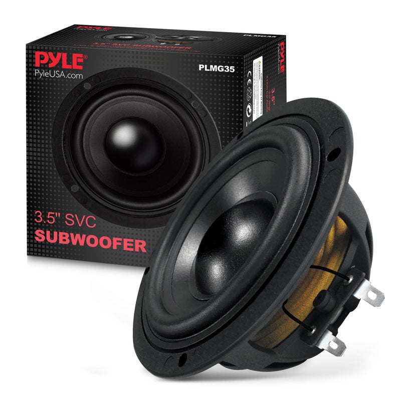 Pyle 3.5 Inch Car Audio Speaker - Single Voice Coil Subwoofer with Rubber Edge - PLMG35 - Image 1