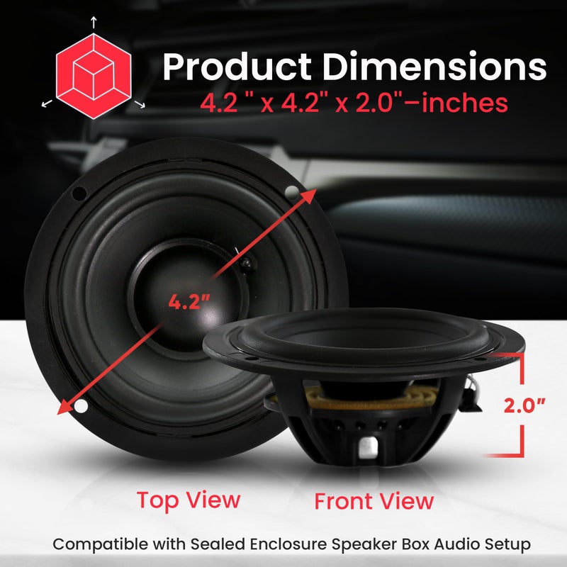 Pyle 3.5 Inch Car Audio Speaker - Single Voice Coil Subwoofer with Rubber Edge - PLMG35 - Image 2