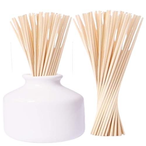 Gwan Ceramic Aroma Reed Diffuser Pot Home Décor for Home Fragrance Natural Reed Sticks 10 pc (Colour White) - Image 1