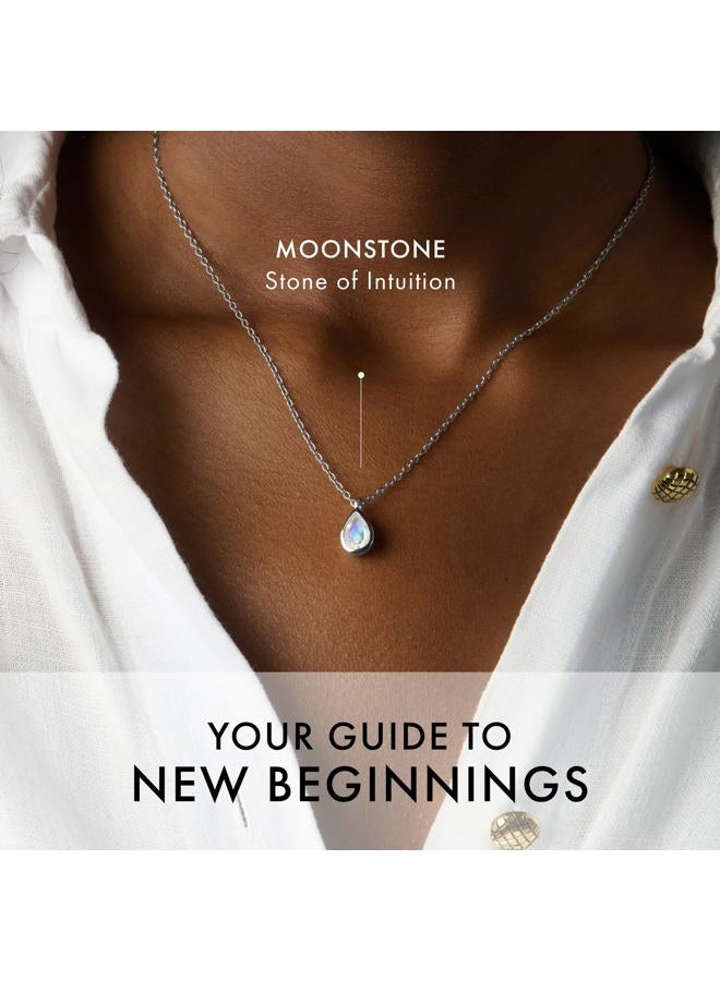 Moon Magic Authentic Moonstone Necklace for Women | Onyx, Labradorite, Black Obsidian Necklaces/Real 925 Sterling Silver |18k Rose and Yellow Gold Enchanted Crystal Necklace for Women/Genuine Jewelry - Image 2