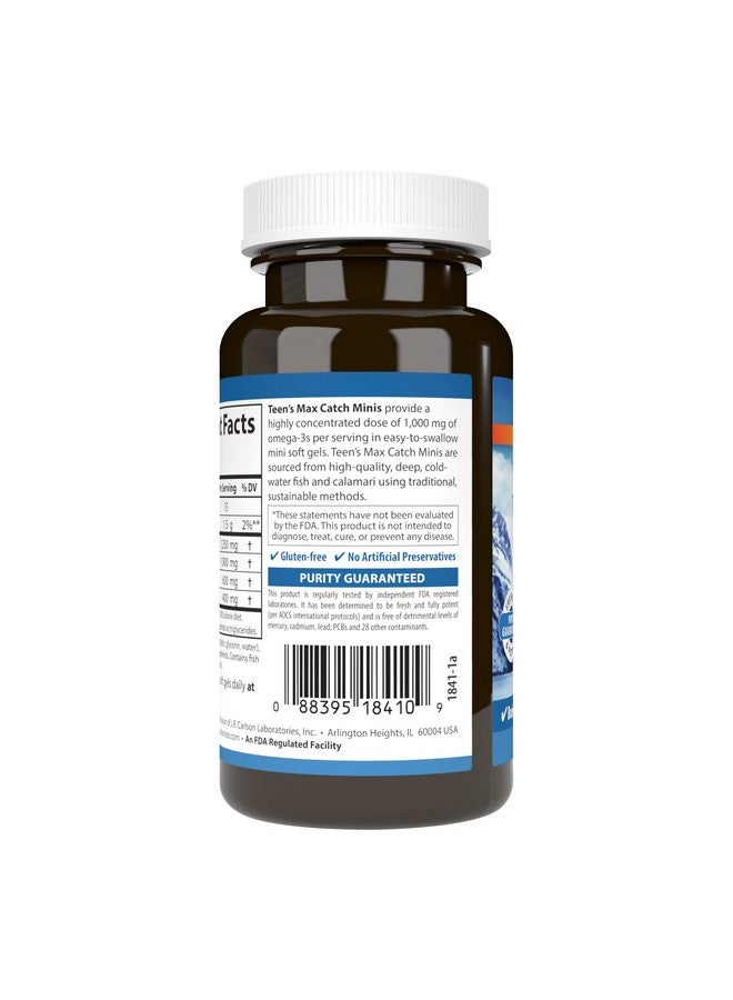 Carlson كارلسون - مكملات ماكس كاتش للمراهقين، 1000 ملغ أوميغا-3، صحة الدماغ، دعم الرؤية، صحة المزاج، 60 كبسولة لينة - Image 3