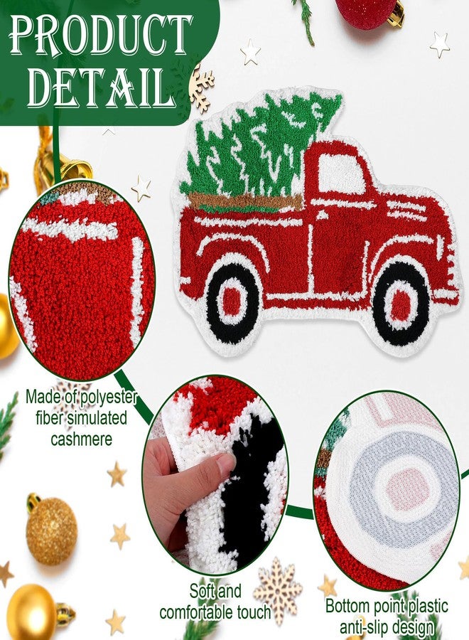 Tinideya Christmas Bathroom Rugs, Water Absorbing Bath Mat with Non Slip Backing Xmas Decorative Doormat for Winter Christmas Kitchen Floor Home Decoration(Truck,27.56 Inch) - Image 4