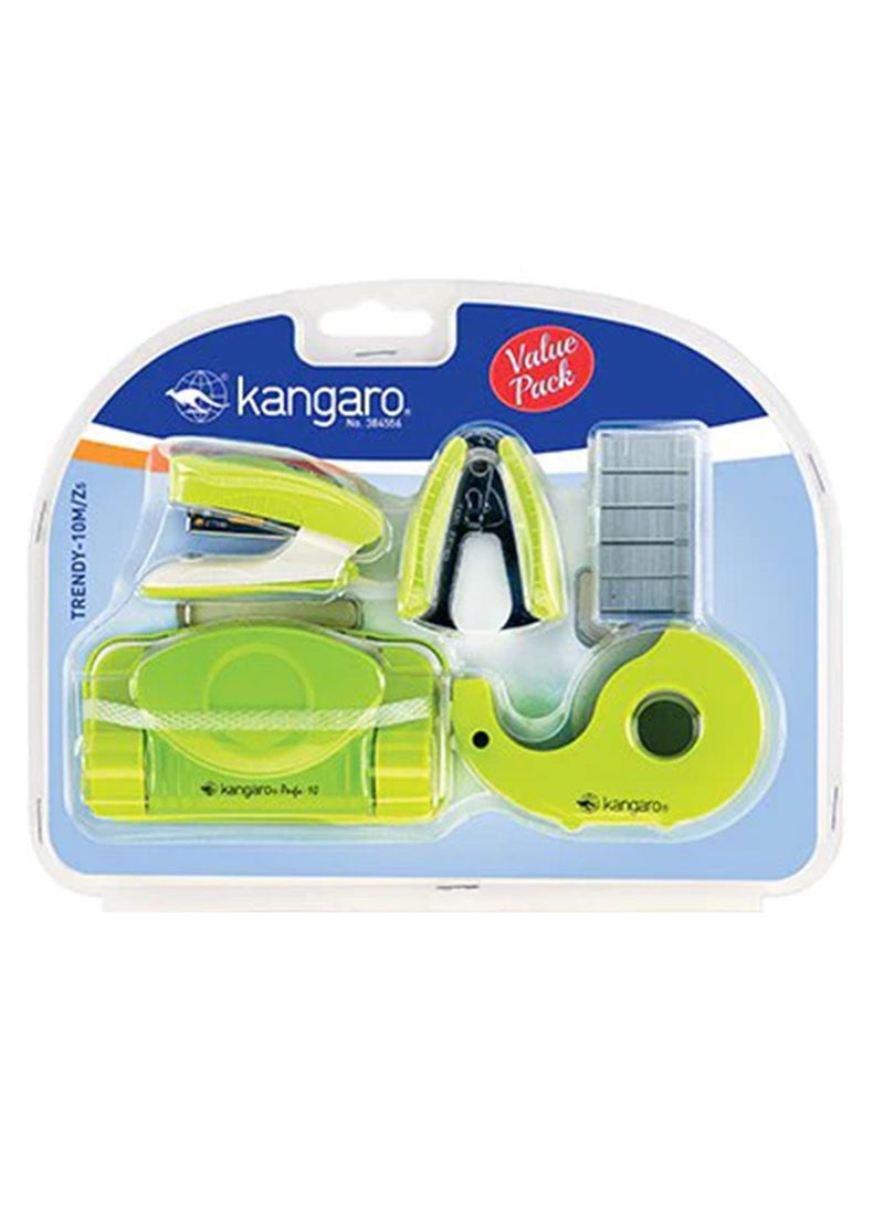 Kangaro 5-Piece Stapler and Punch With Accessories Set Assorted Colours - Image 2