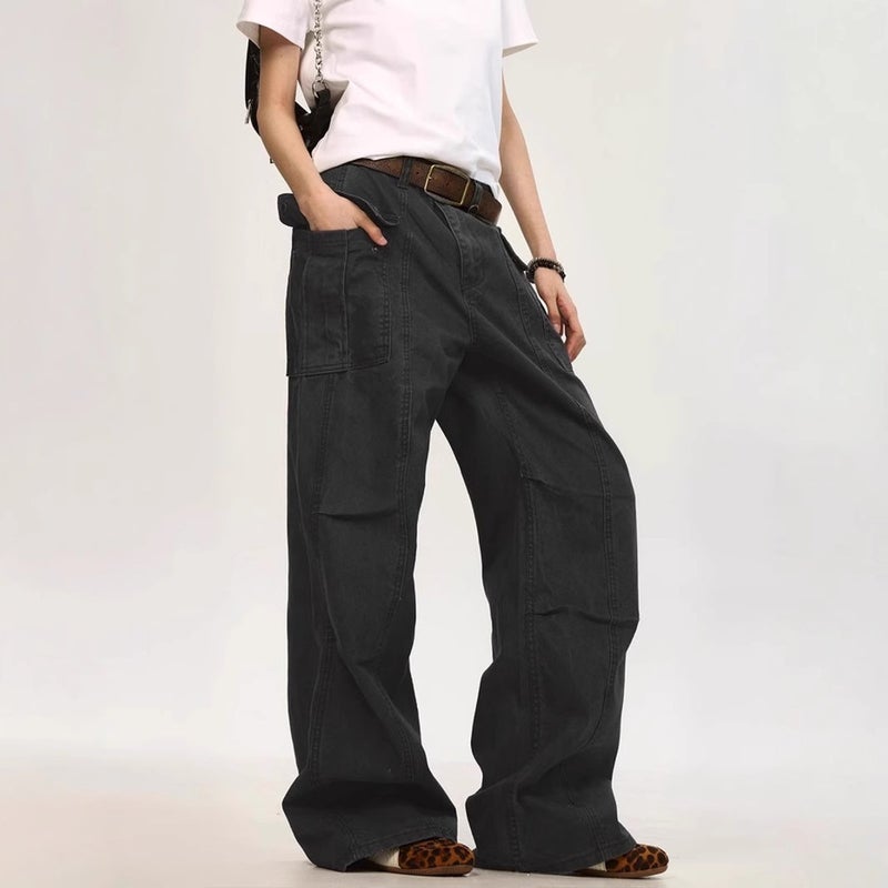 Unisex Classic Denim Jeans Loose Fit Daily Outdoor Wear - Image 5