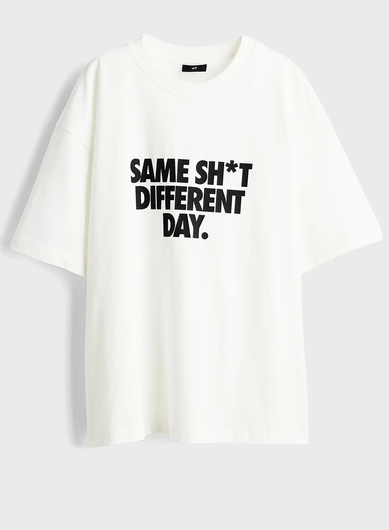 اتش اند ام Loose Fit Printed T-Shirt
