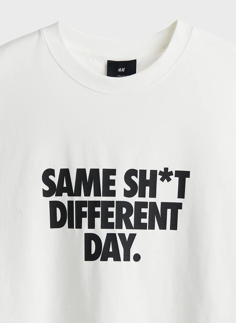 اتش اند ام Loose Fit Printed T-Shirt